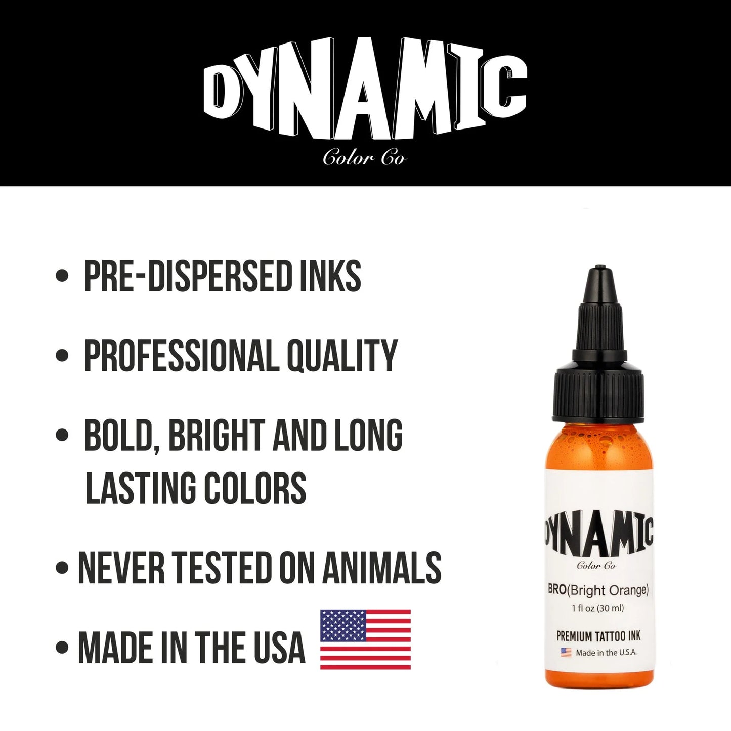 Dynamic Bright Orange Tattoo Ink - 1oz. Bottle - Painful Pleasures
