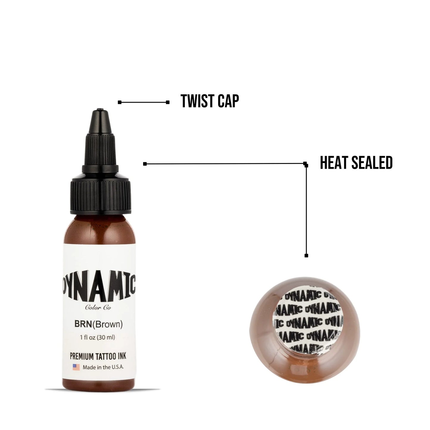 Dynamic Brown Tattoo Ink - 1oz. Bottle - Painful Pleasures