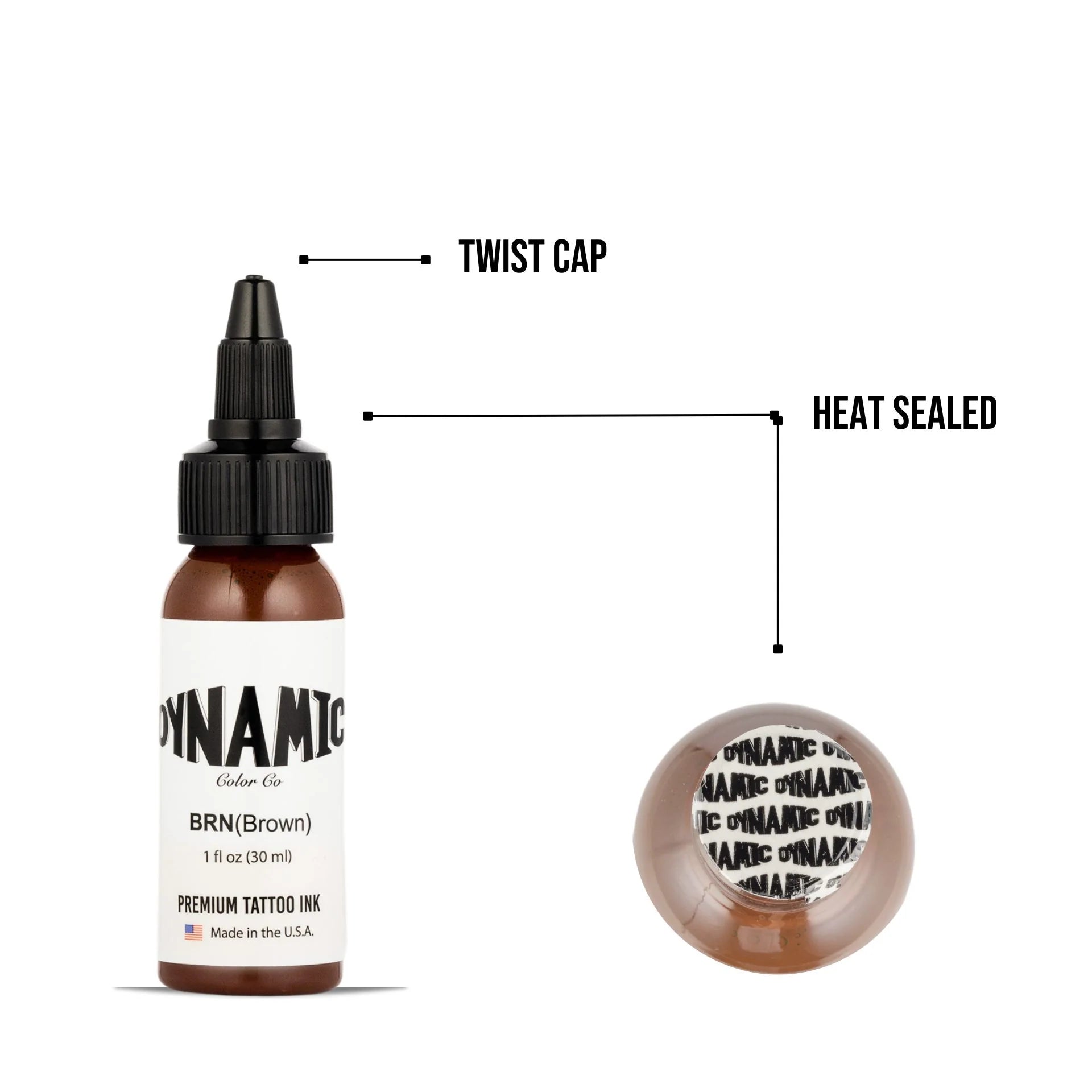 Dynamic Brown Tattoo Ink - 1oz. Bottle - Painful Pleasures