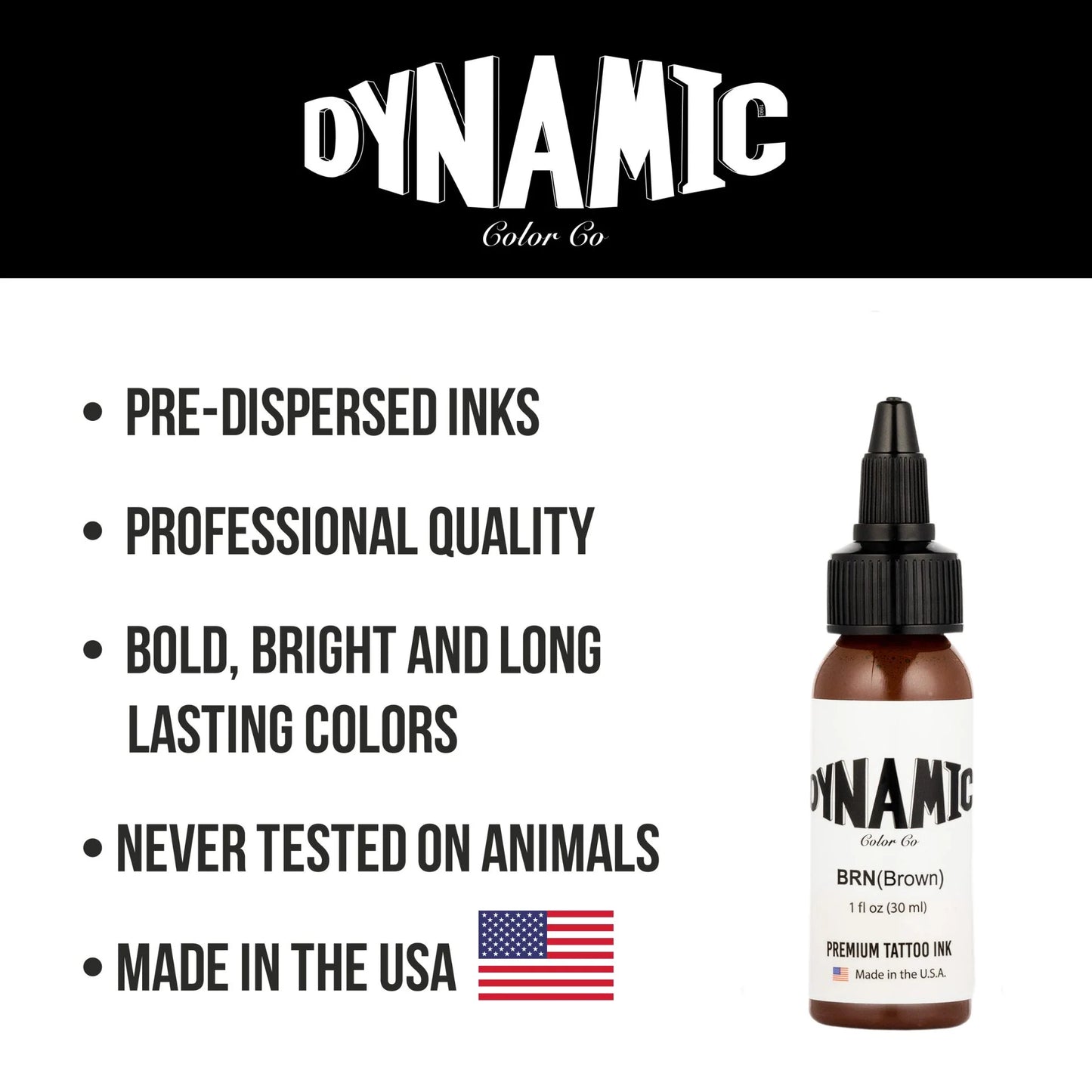 Dynamic Brown Tattoo Ink - 1oz. Bottle - Painful Pleasures
