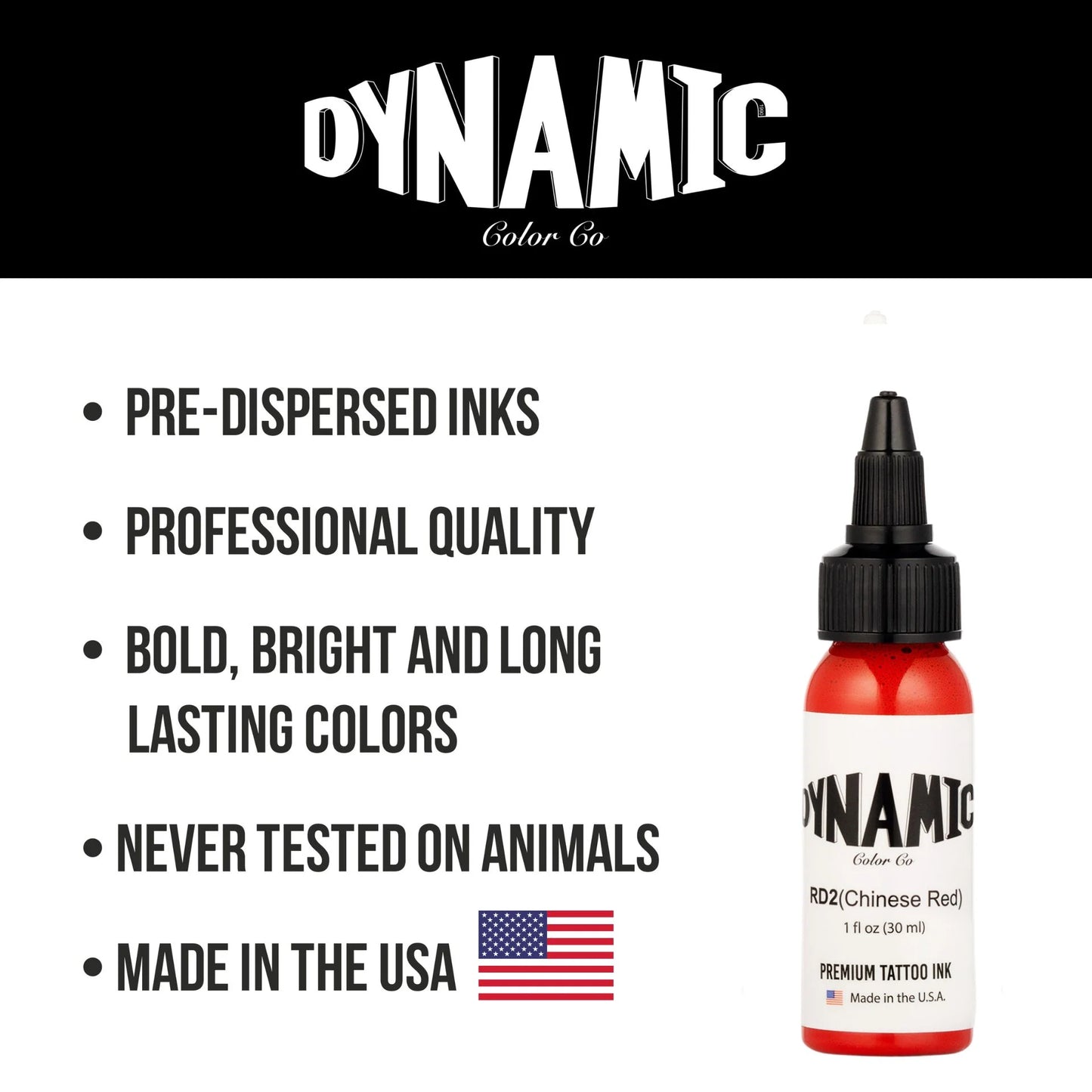 Dynamic Chinese Red Tattoo Ink - 1oz. Bottle - Painful Pleasures
