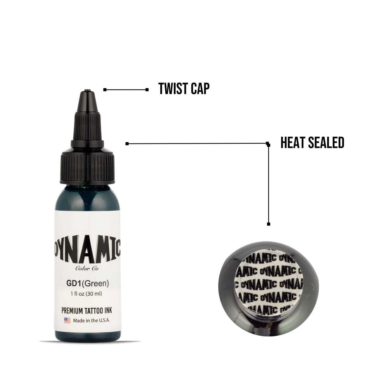Dynamic Green Tattoo Ink - 1oz. Bottle - Painful Pleasures