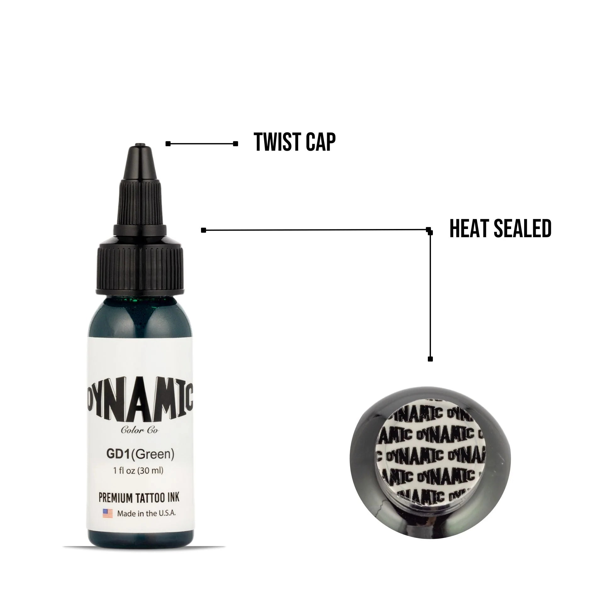 Dynamic Green Tattoo Ink - 1oz. Bottle - Painful Pleasures