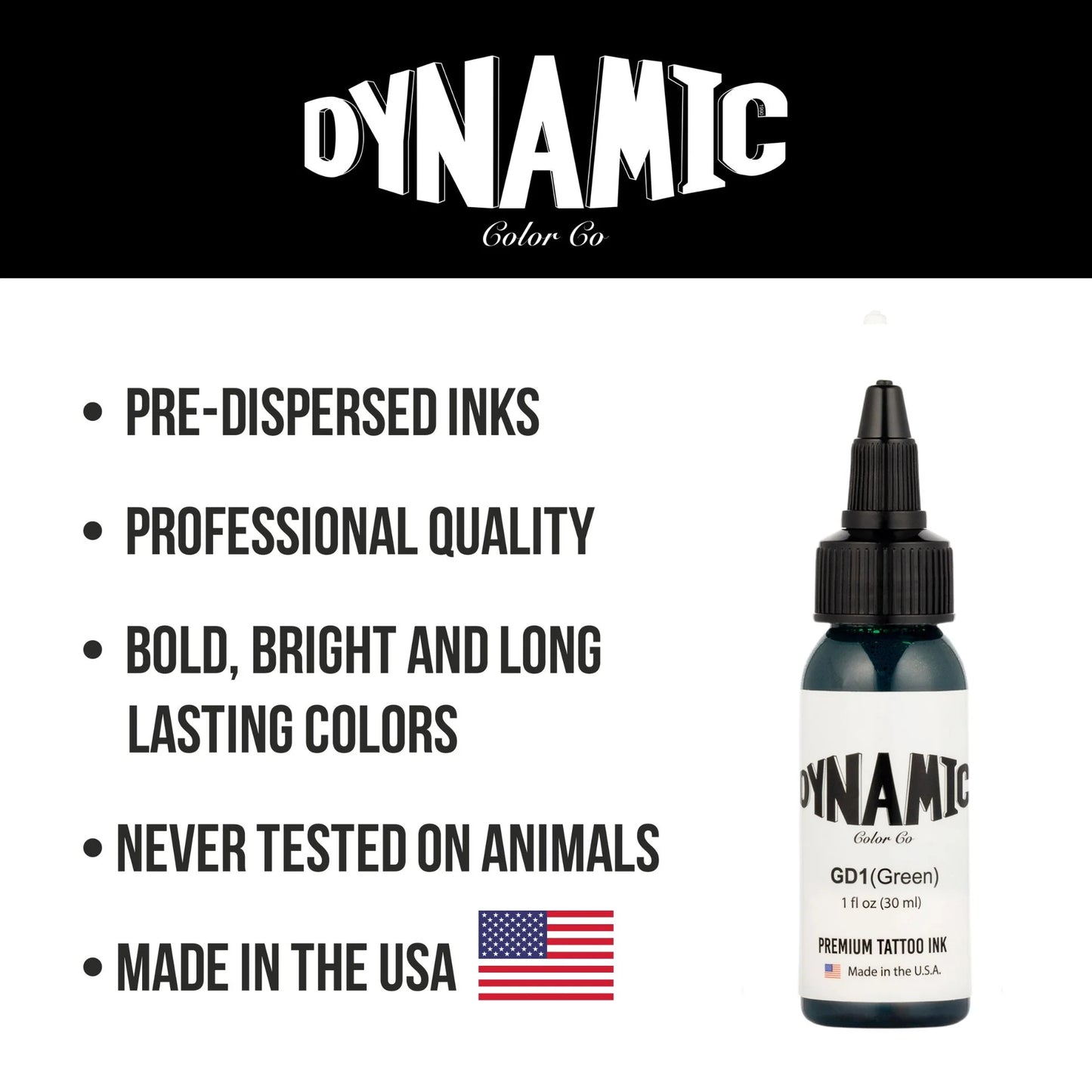 Dynamic Green Tattoo Ink - 1oz. Bottle - Painful Pleasures