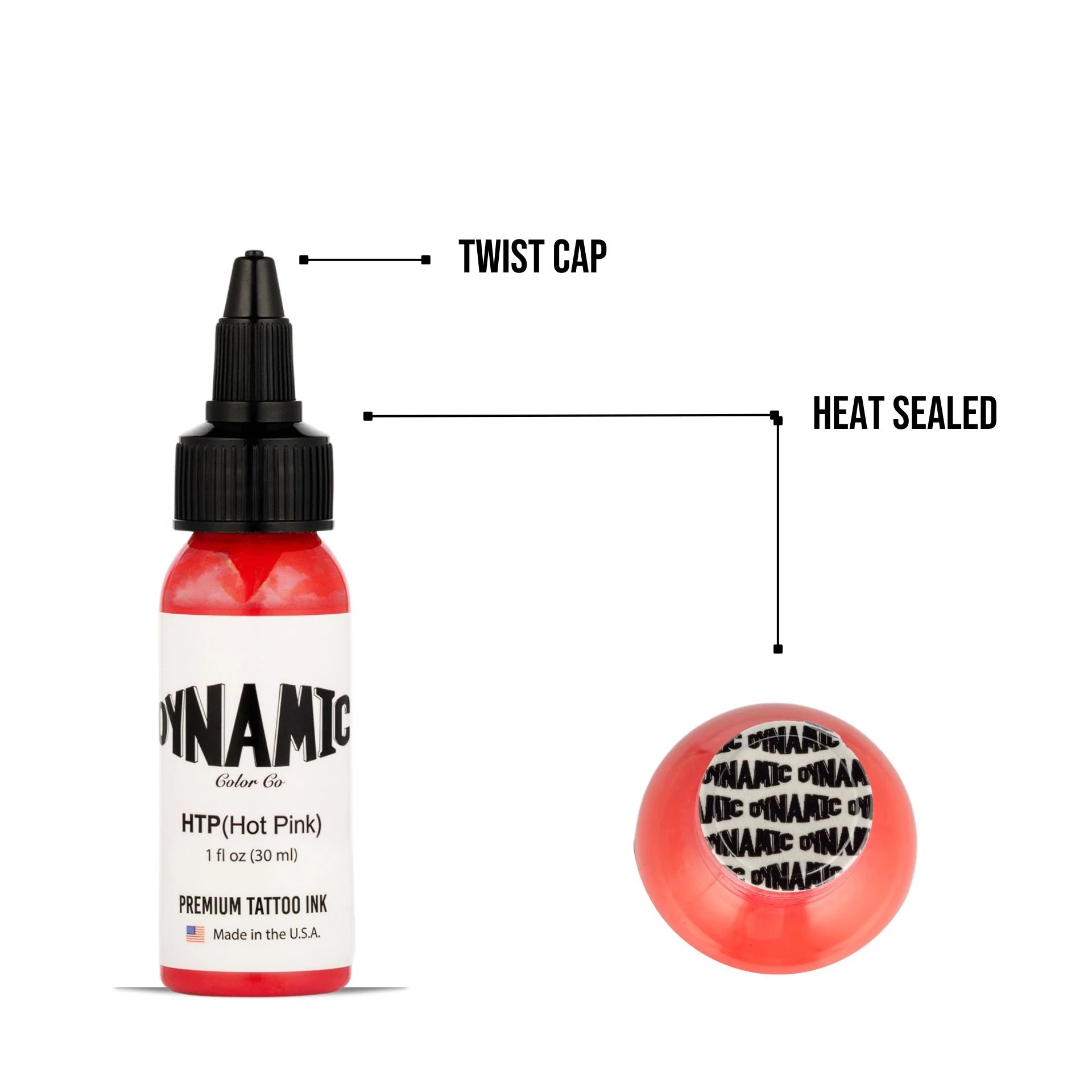 Dynamic Hot Pink Tattoo Ink - 1oz. Bottle - Painful Pleasures