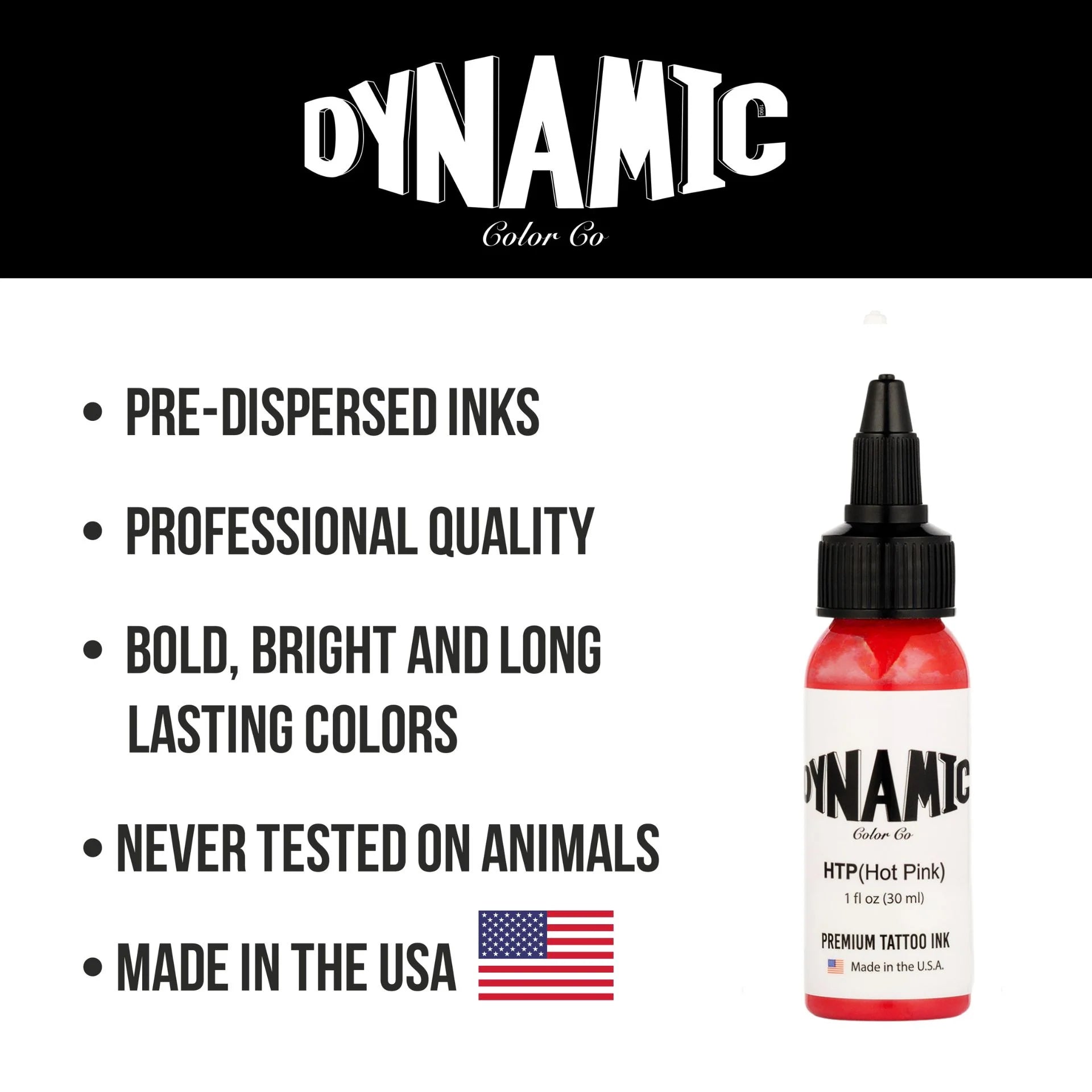 Dynamic Hot Pink Tattoo Ink - 1oz. Bottle - Painful Pleasures