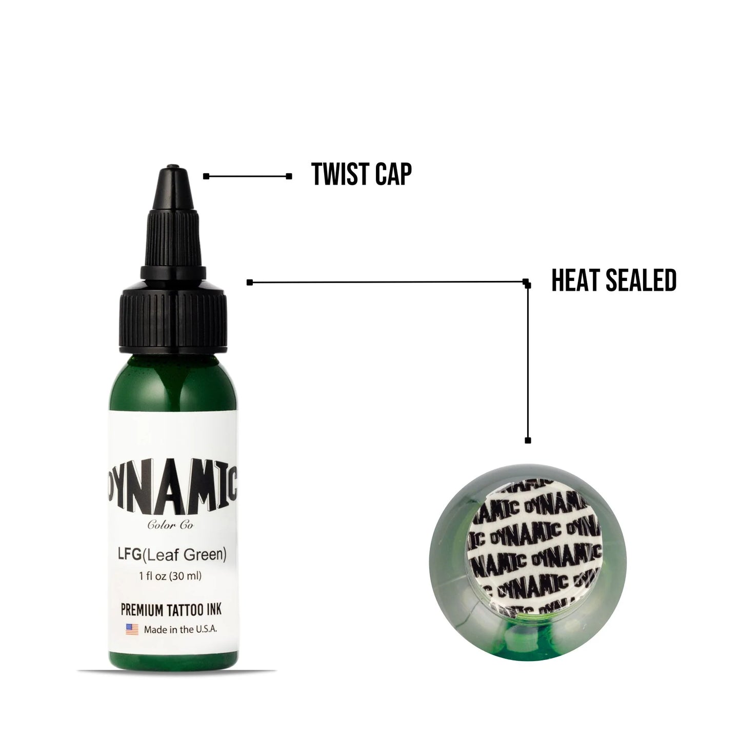 Dynamic Leaf Green Tattoo Ink - 1oz. Bottle - Painful Pleasures