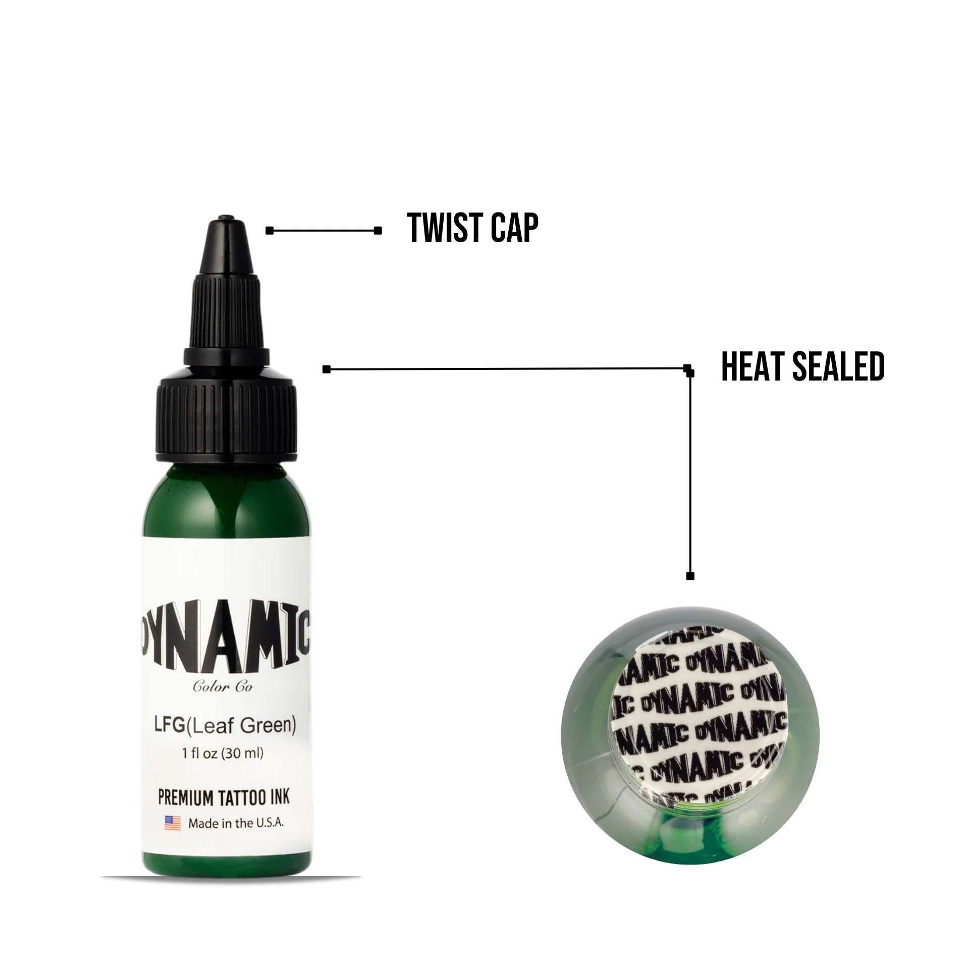 Dynamic Leaf Green Tattoo Ink - 1oz. Bottle - Painful Pleasures