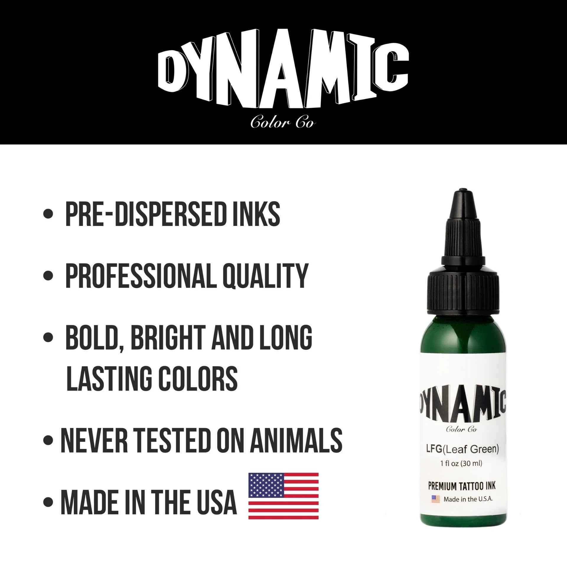 Dynamic Leaf Green Tattoo Ink - 1oz. Bottle - Painful Pleasures
