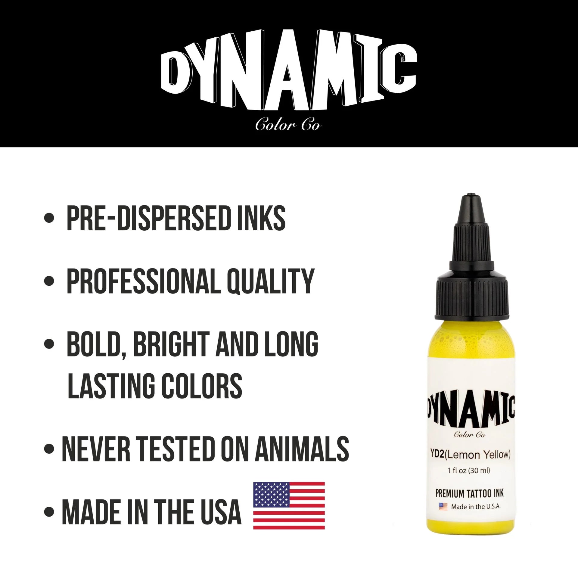 Dynamic Lemon Yellow Tattoo Ink - 1oz. Bottle - Painful Pleasures