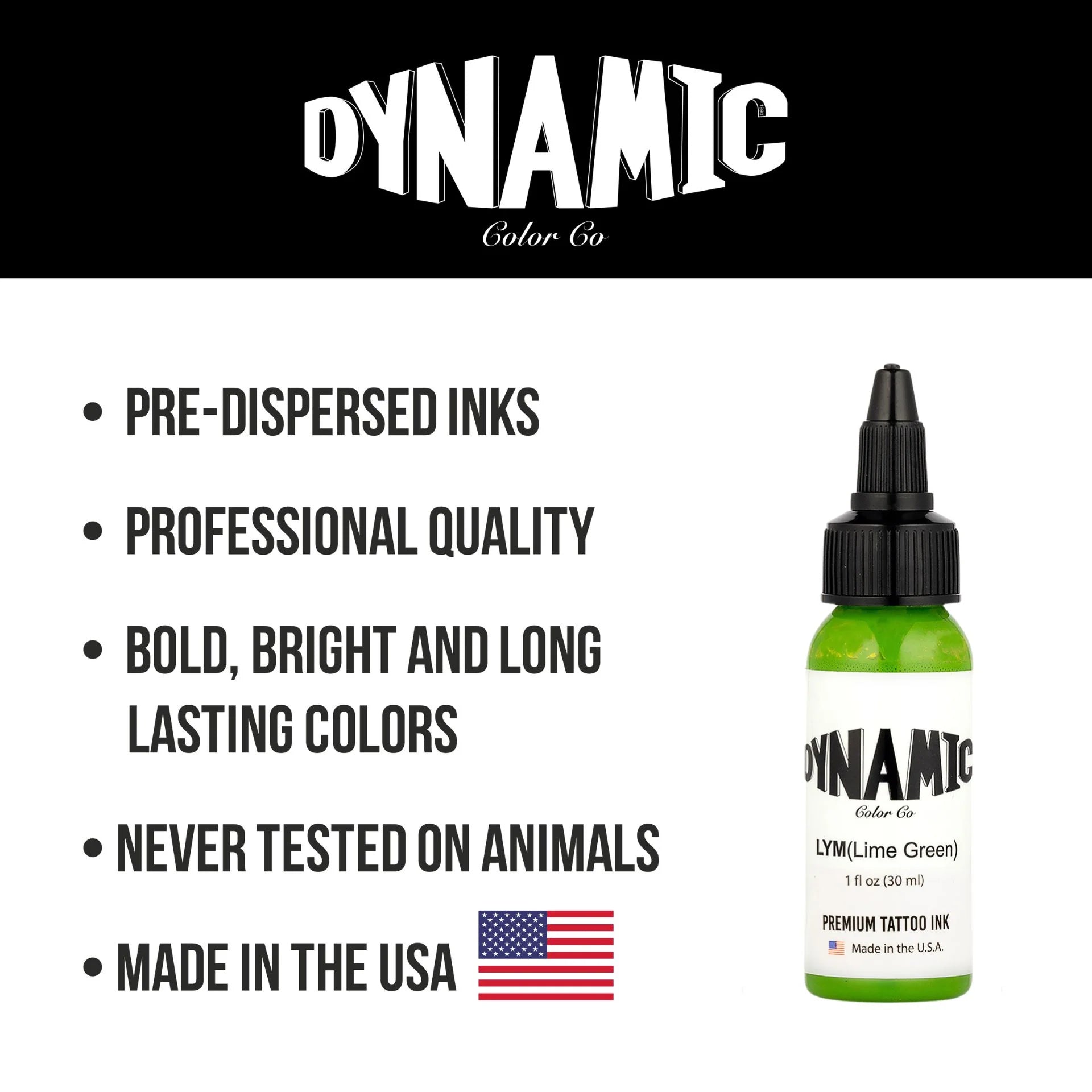 Dynamic Lime Green Tattoo Ink - 1oz. Bottle - Painful Pleasures