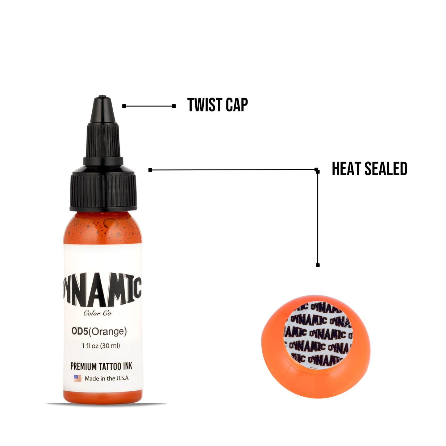 Dynamic Orange Tattoo Ink - 1oz. Bottle - Painful Pleasures