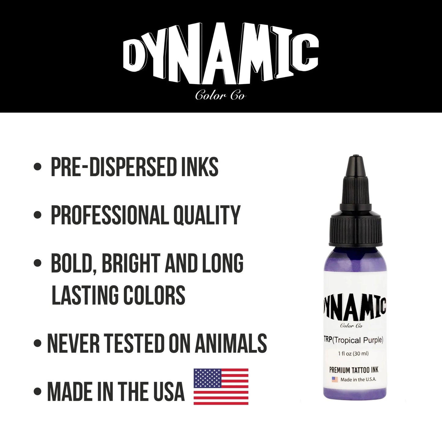 Dynamic Tropical Purple Tattoo Ink - 1oz. Bottle - Painful Pleasures
