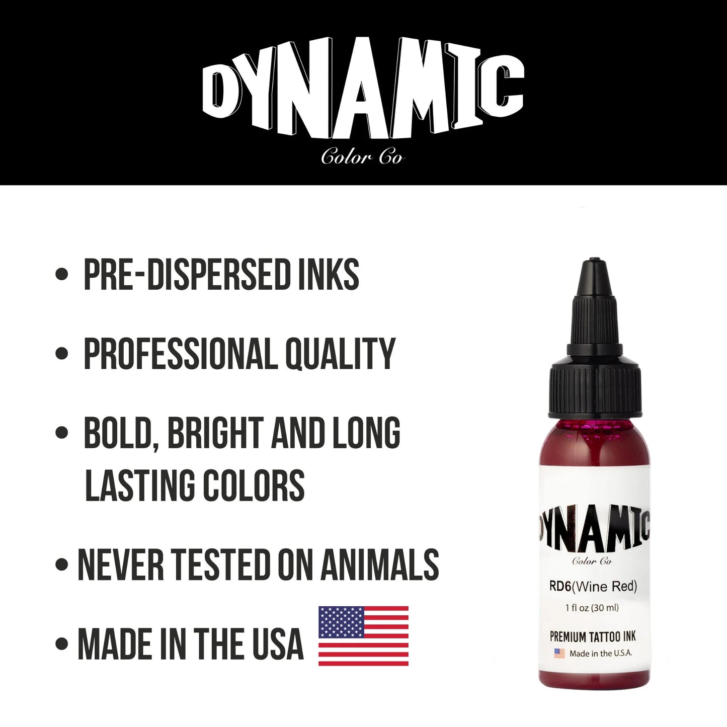 Dynamic Wine Red Tattoo Ink - 1oz. Bottle - Painful Pleasures