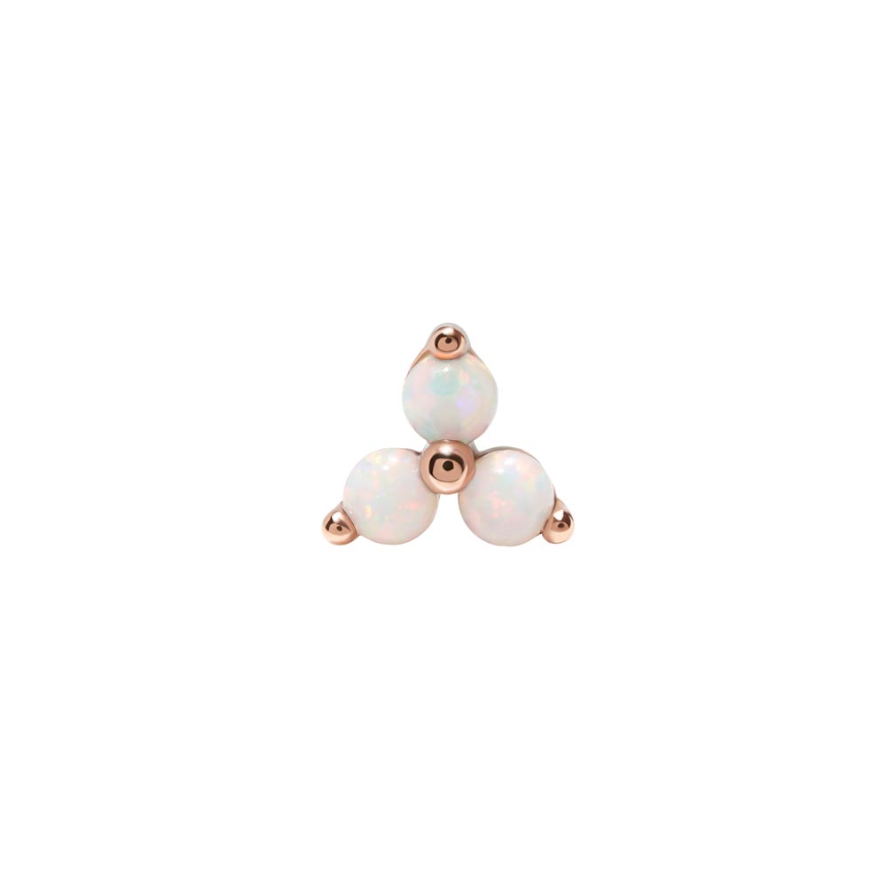 Tilum 14kt Yellow Gold Trinity Opal Threadless Top — Price Per 1 - Painful Pleasures
