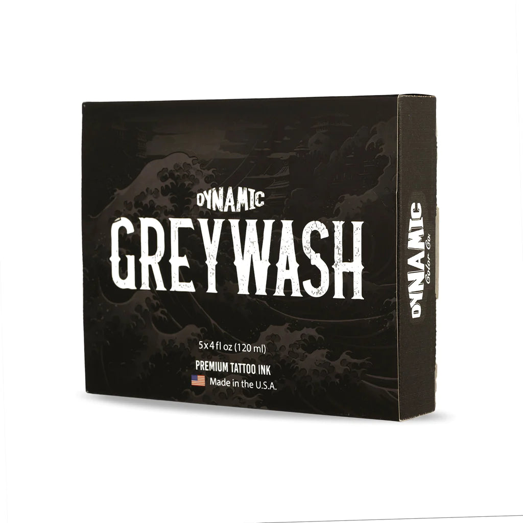Dynamic Greywash Tattoo Ink Set with Mixing Solution — 5 4oz Bottles
