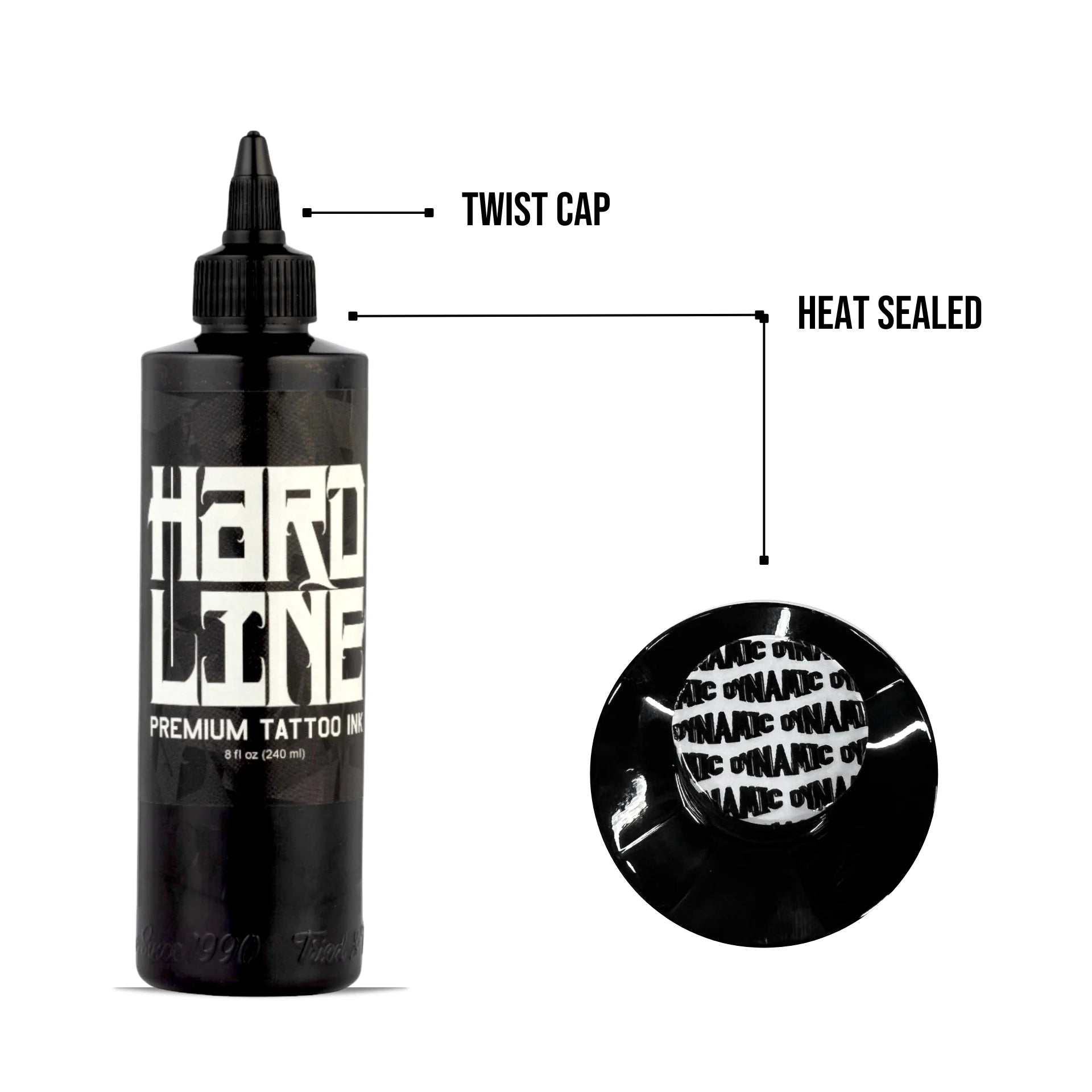 Dynamic Black Hardline Tattoo Ink — 8oz Bottle - Painful Pleasures
