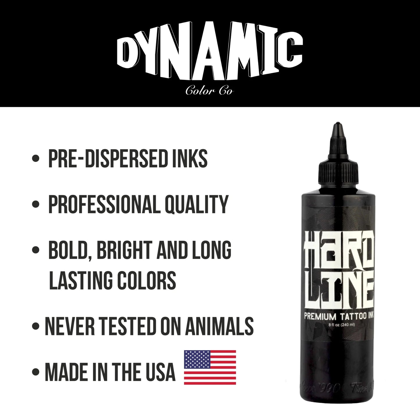 Dynamic Black Hardline Tattoo Ink — 8oz Bottle - Painful Pleasures