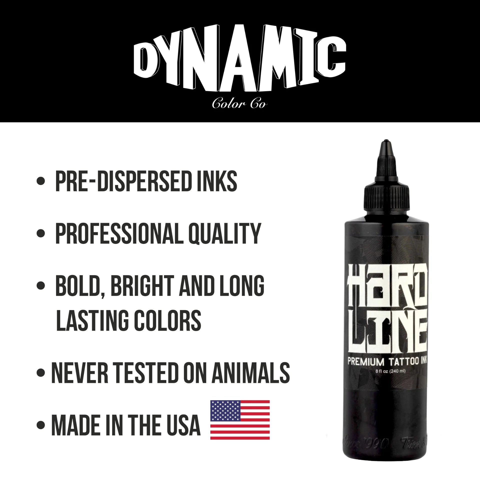 Dynamic Black Hardline Tattoo Ink — 8oz Bottle - Painful Pleasures
