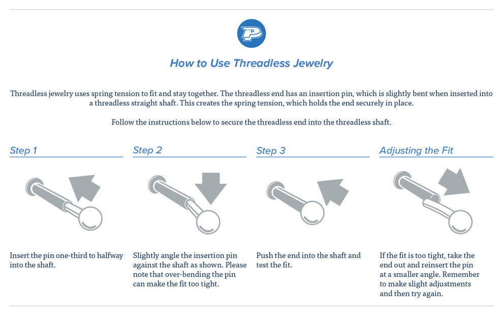 16g Titanium Threadless 4mm Flat Disc Labret Post — Price Per 1 ...