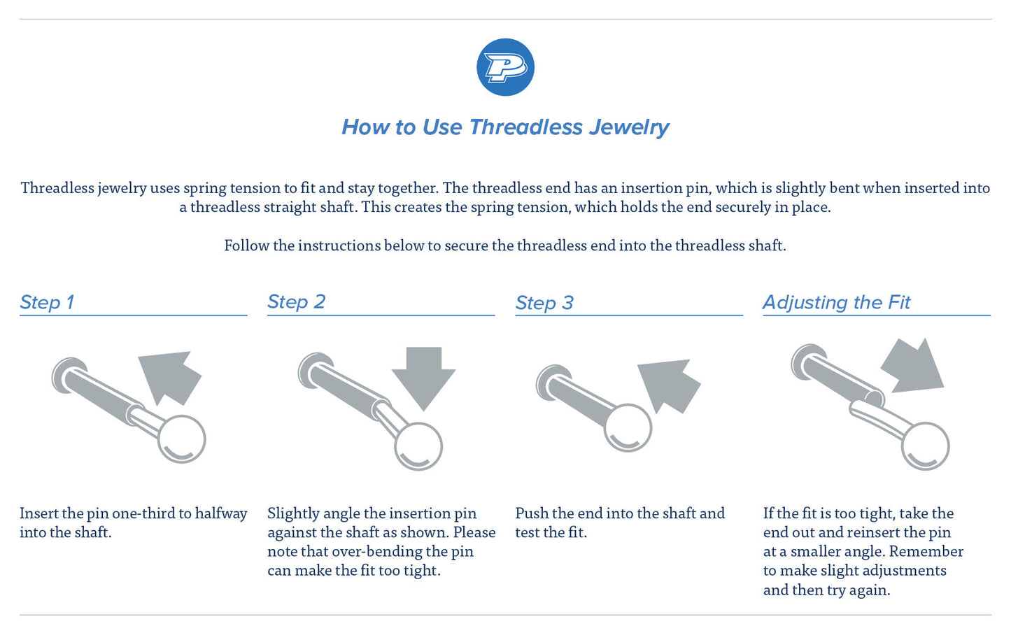 Tilum Bezel Set Jewel Titanium Threadless Top - Price Per 1