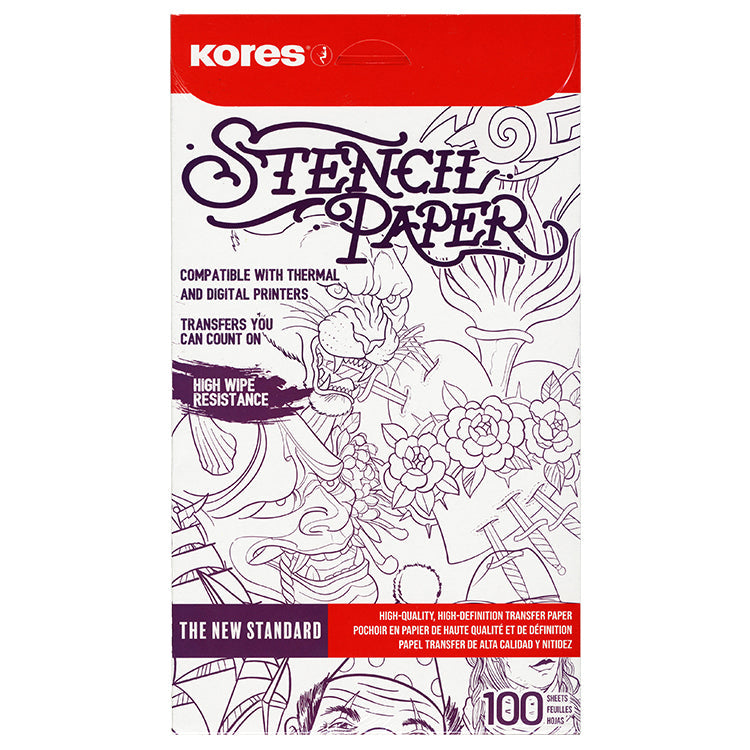 Kores Tattoo Stencil Transfer Paper — 100 Sheets — Pick Size - Painful Pleasures