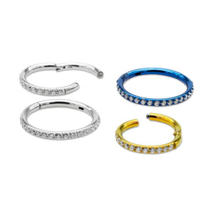 16g Jeweled Arc Titanium Clicker — Price Per 1 - Painful Pleasures