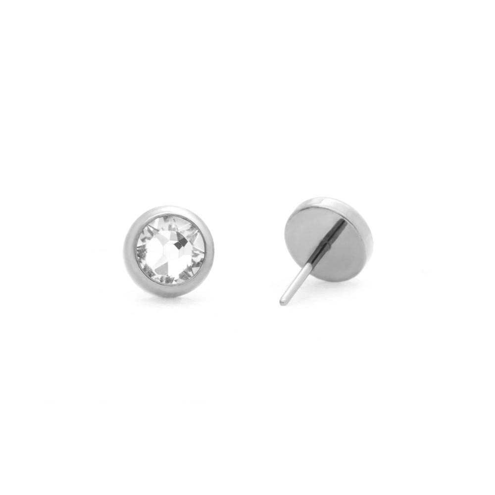 Tilum Bezel Set Jewel Titanium Threadless Top - Price Per 1