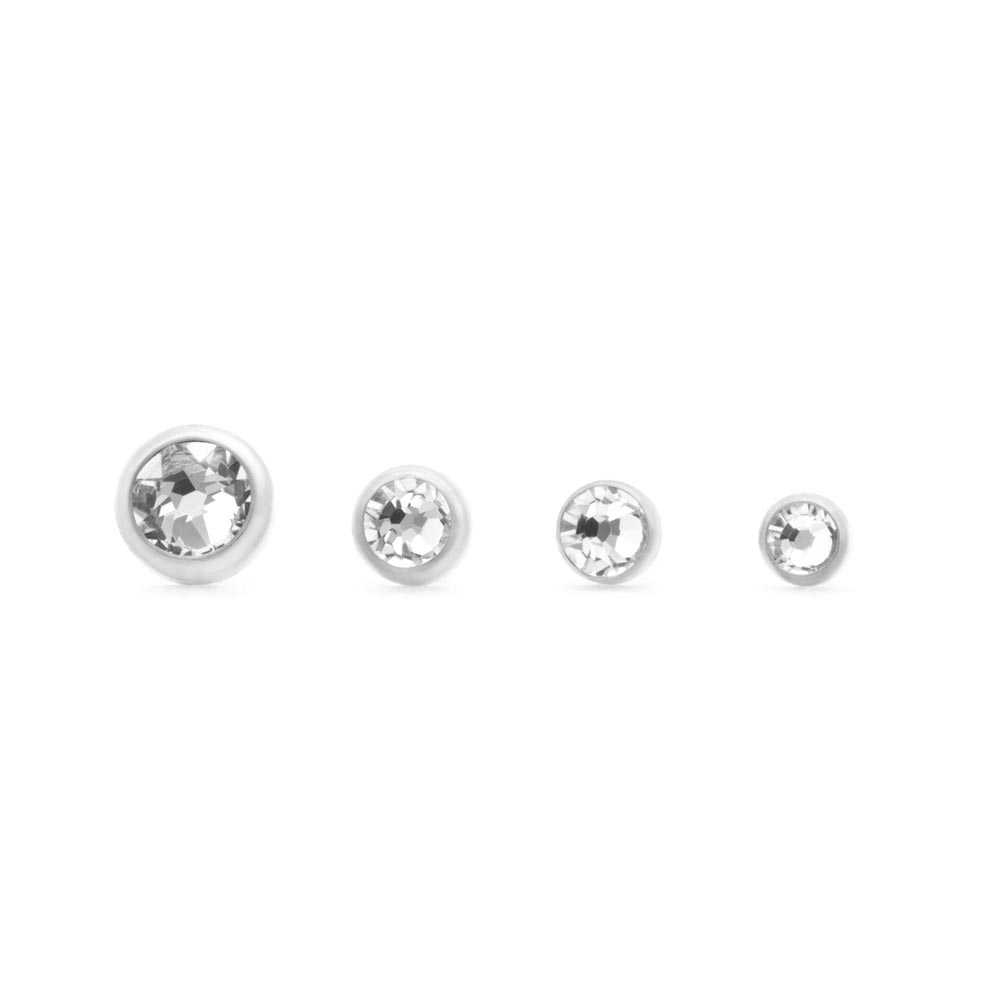 Tilum Bezel Set Jewel Titanium Threadless Top - Price Per 1