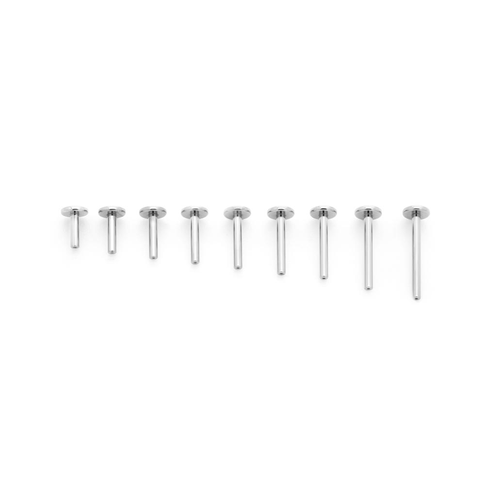 Tilum 14g Titanium Threadless 5mm Flat Disc Labret Post - Price Per 1