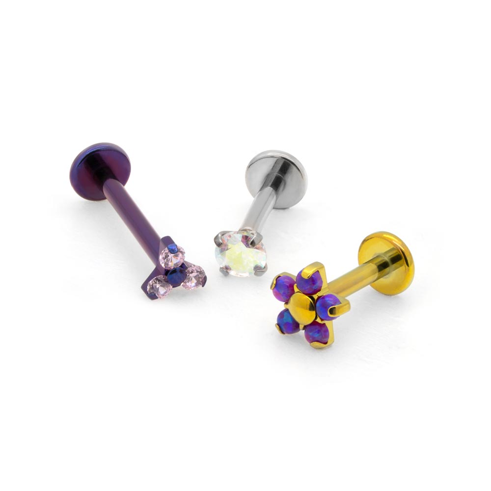 Tilum 14g Titanium Threadless 5mm Flat Disc Labret Post - Price Per 1