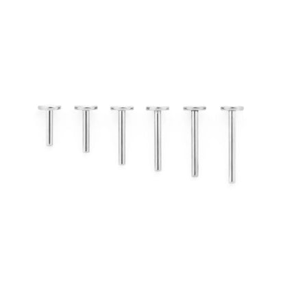 Tilum 16g Titanium Threadless 4mm Flat Disc Labret Post - Price Per 1 - Painful Pleasures