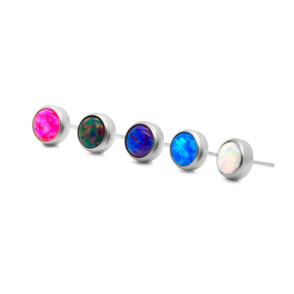 Tilum Titanium Flat Opal Threadless Top - Price Per 1 - Painful Pleasures
