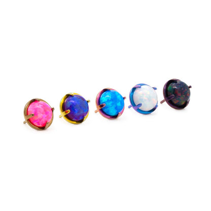 Tilum Titanium Prong Set Opal Threadless Top - Price Per 1 - Painful Pleasures
