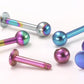 18g Externally Threaded Titanium Labret Post w/ Ball — Price Per 1