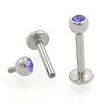14g Internal Jeweled Steel Labret — Price Per 1 - Painful Pleasures