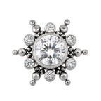 Tilum Grand Jeweled Snowflake Titanium Threadless Top - Price Per 1 - Painful Pleasures