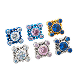 Tilum Squared Jewel Snowflake Titanium Threadless Top - Price Per 1