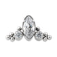 Tilum Jeweled Baroque Tiara Titanium Threadless Top - Price Per 1