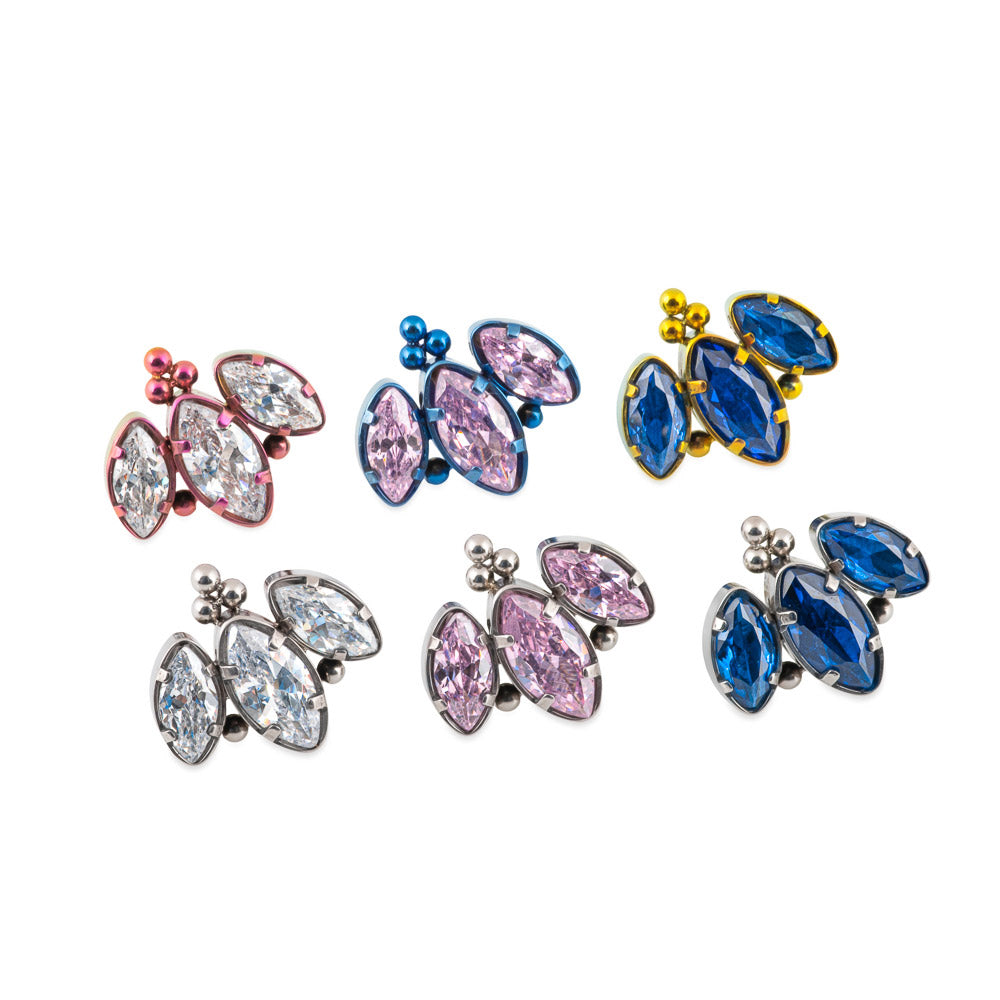 Tilum Jeweled Excellence Titanium Threadless Top - Price Per 1 - Painful Pleasures