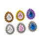 Tilum Antique Jewel Teardrop Titanium Threadless Top - Price Per 1