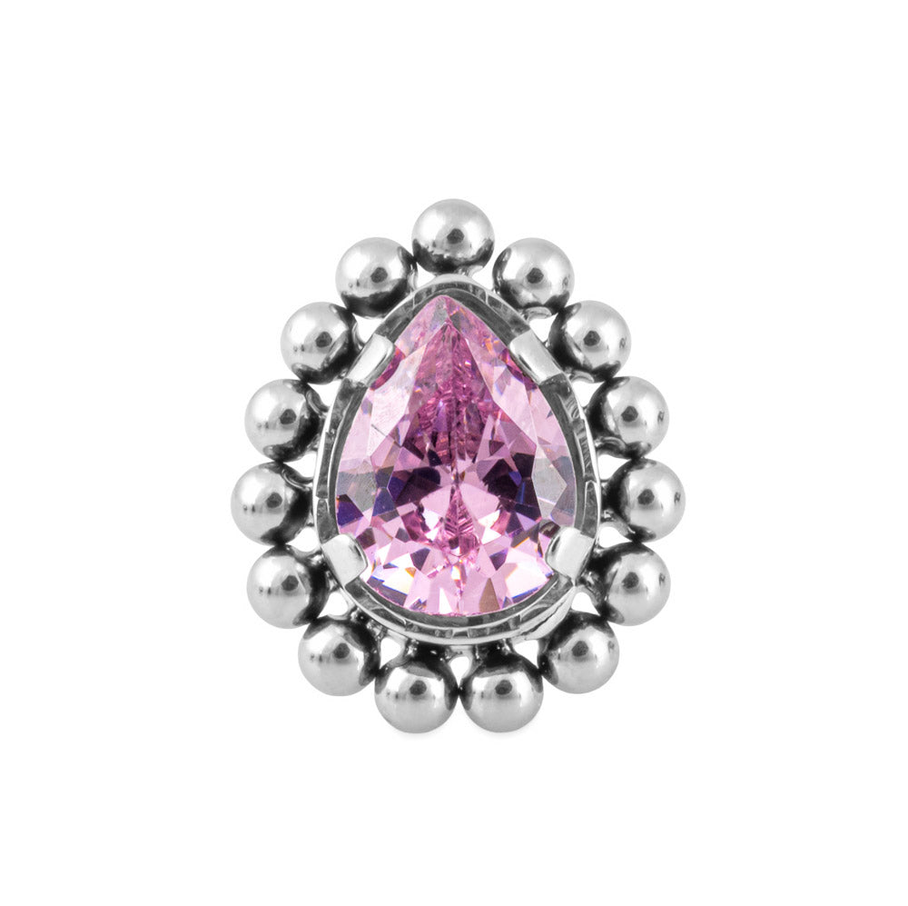 Tilum Antique Jewel Teardrop Titanium Threadless Top - Price Per 1