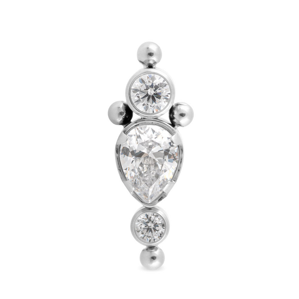 Jeweled Scepter Titanium Threadless Top — Price Per 1