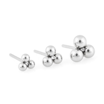 Tilum Triple Bead Titanium Threadless Top - Price Per 1 - Painful Pleasures