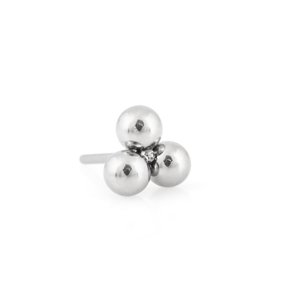 Tilum Triple Bead Titanium Threadless Top - Price Per 1