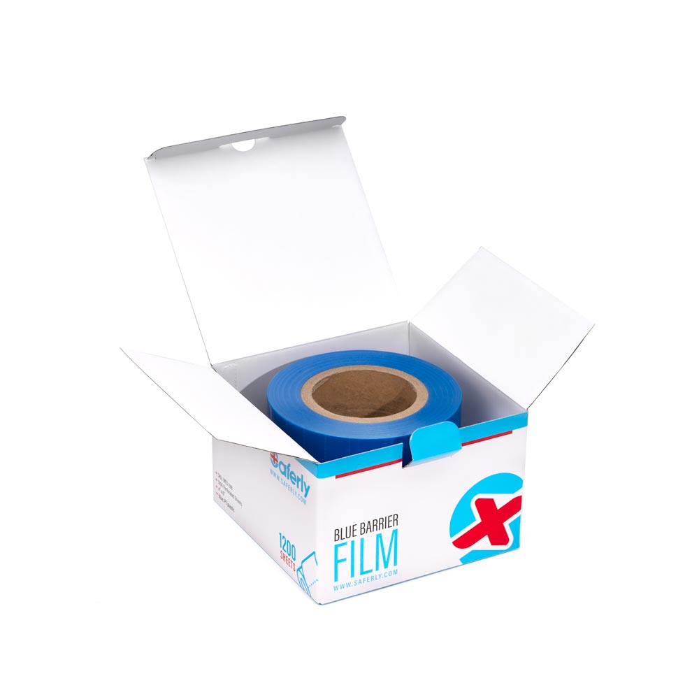 Saferly Medical Barrier Film in Dispenser Box 4” x 6” — Price Per Roll — Pick Color