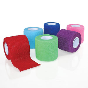 Cohesive Wrap — 2" x 5 yards — Box of 36 Rolls, 6 assorted colors - Painful Pleasures