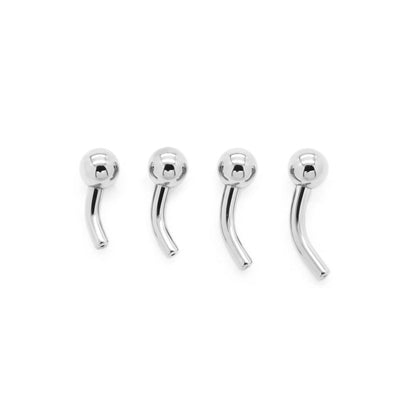 Tilum 14g Titanium Threadless Bent Barbell with 4mm Fixed Ball - Price Per 1 - Painful Pleasures