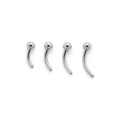 Tilum 16g Titanium Threadless Bent Barbell with 3mm Fixed Ball - Price Per 1 - Painful Pleasures