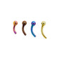 Tilum 16g Titanium Threadless Bent Barbell with 3mm Fixed Ball - Price Per 1